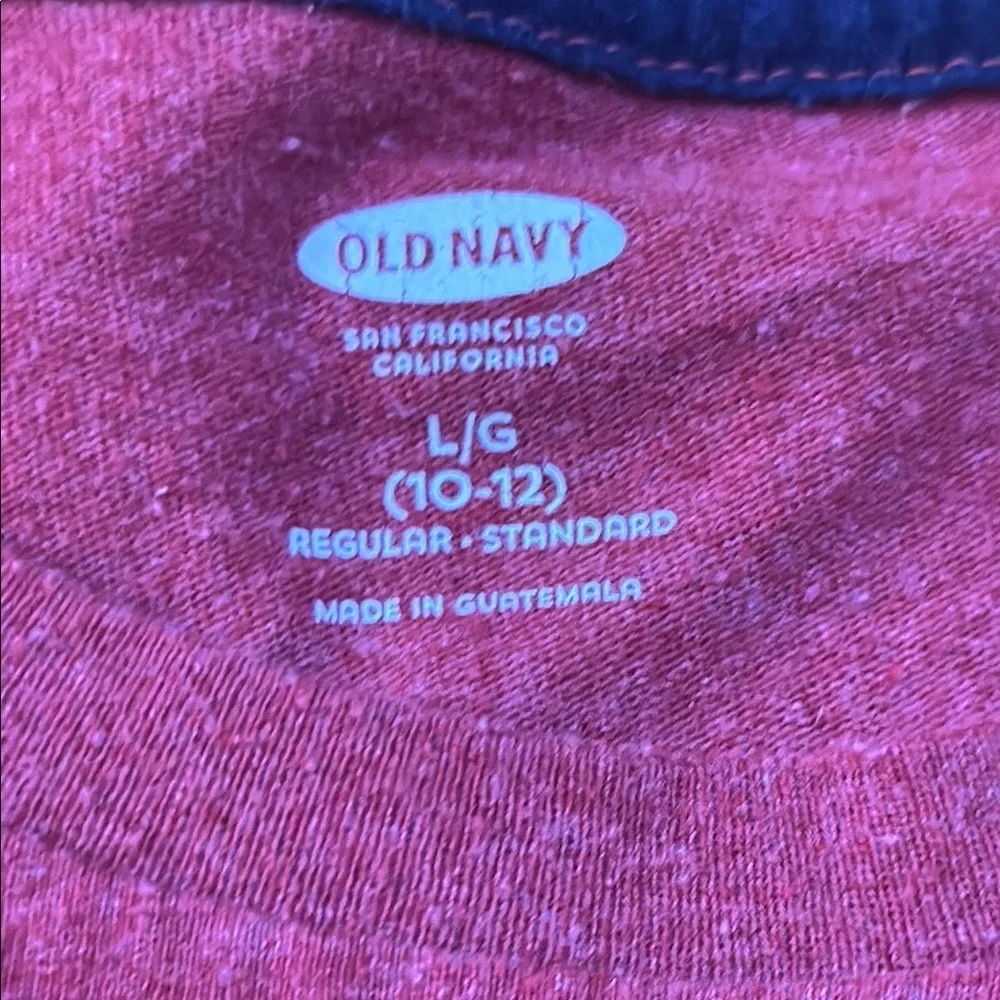 Old Navy Red Long Sleeve Graphic Tee